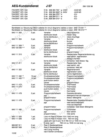 Взрыв-схема посудомоечной машины Aeg FAV875I B   AU - Схема узла Section6